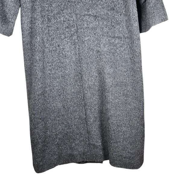 Henig Furs Wool Mohair Long Coat Gray Brushed Button Front Overcoat Womens 10 - Picture 12 of 15